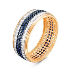 Кольцо из золочёного серебра с фианитами 925 пробы п1-393-2з208