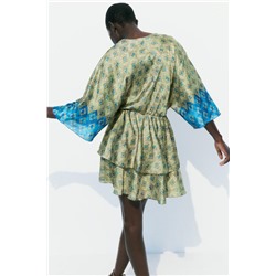 POCAS UNIDADES VESTIDO SATINADO ESTAMPADO