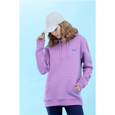 Lila Kapüşonlu Basic Sweatshirt (Unisex)