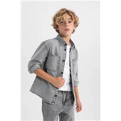 Defacto Erkek Çocuk Oversize Fit Jean Uzun Kollu Gömlek A3784A823WN