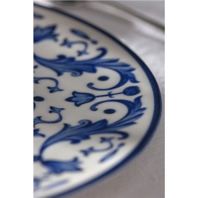 Reve Bleu Serenity Servis Tabağı - 25 cm - Mavi/Beyaz