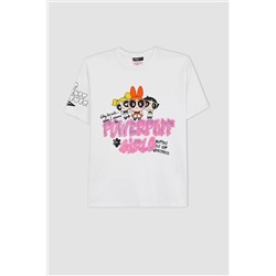 Defacto Coool Powerpuff Girls Lisanslı Oversize Fit Baskılı Kısa Kollu Tişört A0039AX23SM