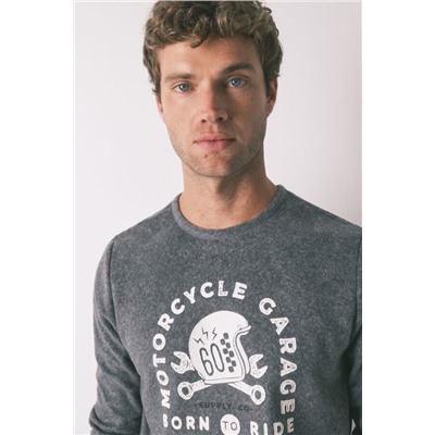 Pijama largo hombre polar "Motorcycle"