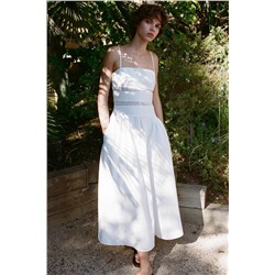 EMBROIDERED POPLIN DRESS
