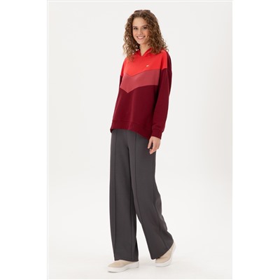 Kadın Bordo Kapüşonlu Sweatshirt