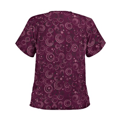 UA Total Eclipse Wine Print Scrub Top