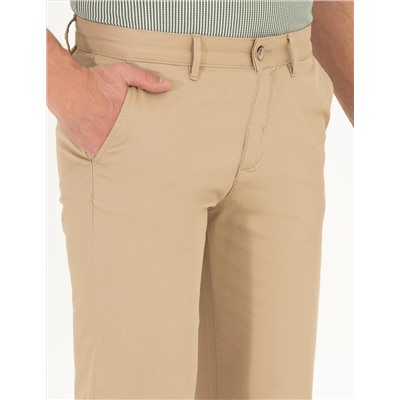 Bej Regular Fit Kanvas Pantolon