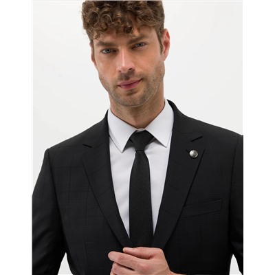 Ekose Ekstra Slim Fit Siyah Takım Elbise