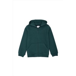 Erkek Çocuk Koyu Yeşil Basic Sweatshirt