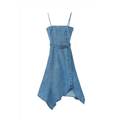 Vestido vaquero asimétrico Azul