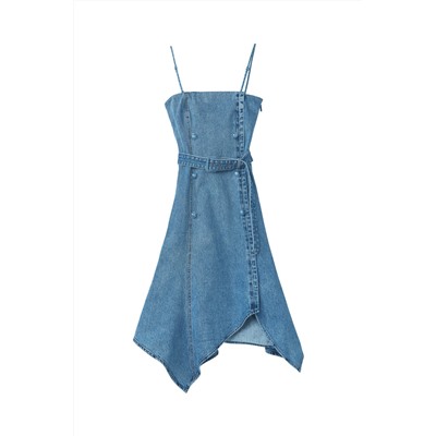 Vestido vaquero asimétrico Azul