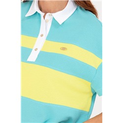 Kadın Mint Polo Yaka Tişört