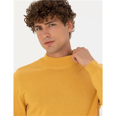 Hardal Slim Fit Yarım Balıkçı Basic Triko Kazak