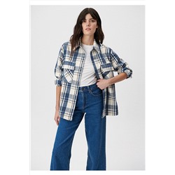 MaviKareli Indigo Gömlek Oversize / Geniş Kesim 1210627-85871