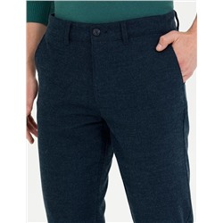 Lacivert Slim Fit Kanvas Pantolon