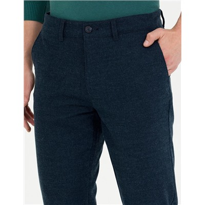 Lacivert Slim Fit Kanvas Pantolon