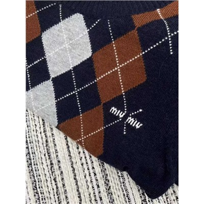 Трикотажный пуловер с коротким рукавом  🩷  Экспорт MI*U MI*U