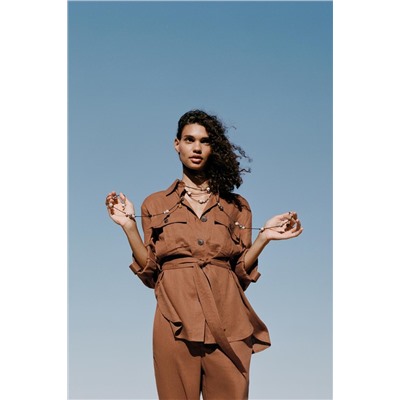 CAMISA SAFARI CON LINO