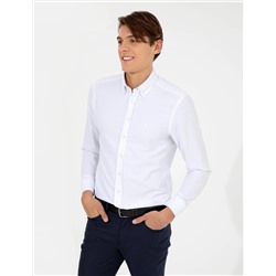 Beyaz Slim Fit Oxford Gömlek