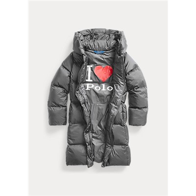 Girls 7-16 Quilted Hooded Down Coat