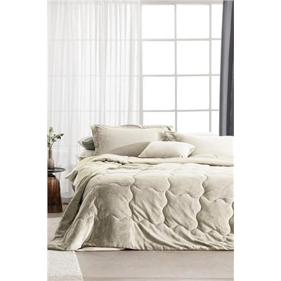 Kaira Tek Kişilik Comforter Set - Bej