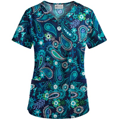 UA Tibetan Tease Navy Scrub Top