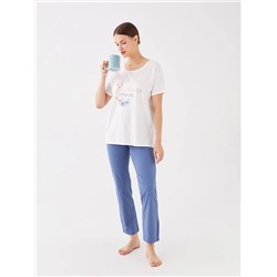 LC Waikiki Bisiklet Yaka Baskılı Kısa Kollu Kadın Pijama Takımı, LCW DREAM                                            
                                            Bisiklet Yaka Baskılı Kısa Kollu Kadın Pijama Takımı