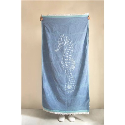 İrya, Mavi Seahorse %100 Pamuk Peştemal Mavi 90x170