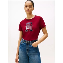 Embroidered Tricolor Logo T-Shirt