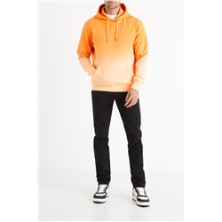 Sudadera dip-dye Naranja y salmón