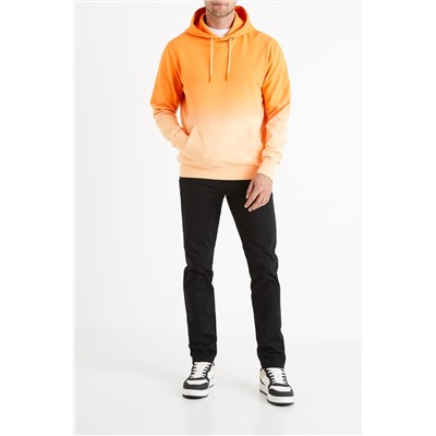 Sudadera dip-dye Naranja y salmón