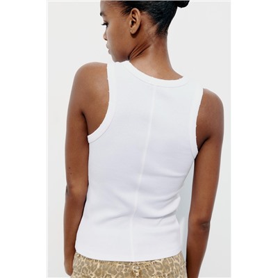 FADED-EFFECT RIB T-SHIRT