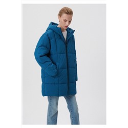 MaviKapitone Kapüşonlu Mavi Şişme Mont Loose Fit / Bol Rahat Kesim 1110218-70789