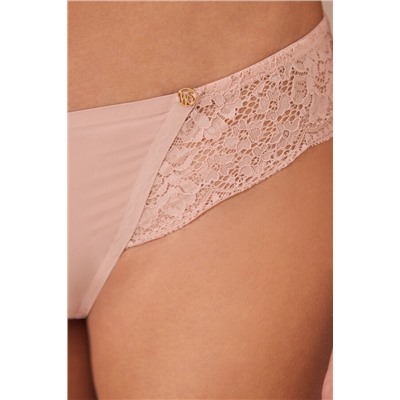 Braga clásica microfibra y encaje rosa
