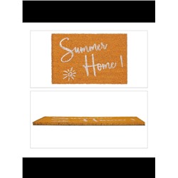 Kokos-Fußmatte "Summer Home" in Orange/ Weiß - (B)60 x (T)40 cm