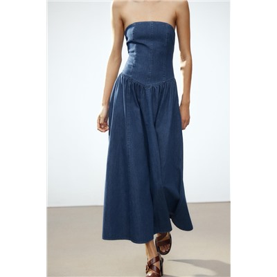 DENIM TRF MIDI DRESS