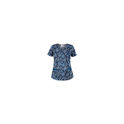 UA Right Angle Navy Print Scrub Top