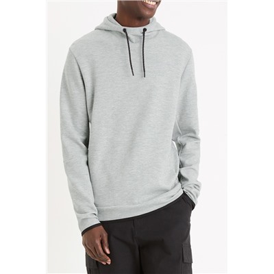 Sudadera skinny fit con capucha - Gris