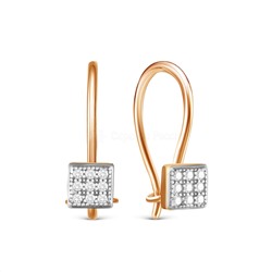 Серьги детские из золочёного серебра с фианитами 925 пробы п8-486-1з200