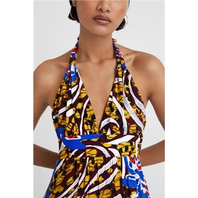 Vestido largo halter Stella Jean