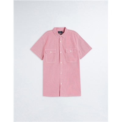 Vichy Short Sleeve Shirt, Men, Red