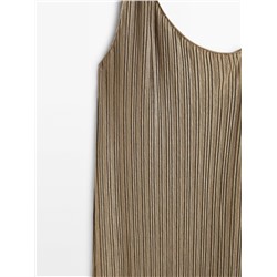 Vestido midi asimétrico plisado