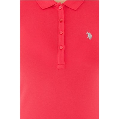 Kadın Kırmızı Basic Polo Yaka Tişört