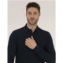 Lacivert Slim Fit Basic Sweatshirt