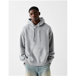 Faded-effect boxy fit hoodie