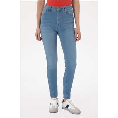 Kadın Açık Mavi Skinny High Waist Fit Jean Pantolon