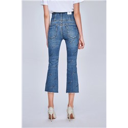 Vaquero bootcut 7/8 de tiro alto Azul claro