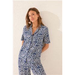 Pijama camisero Capri estampado allover