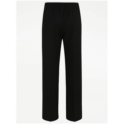 Easy On Boys Black Elasticated Waist School Trouser 2 Pack