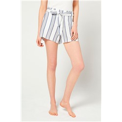 Short Longo Azul y blanco